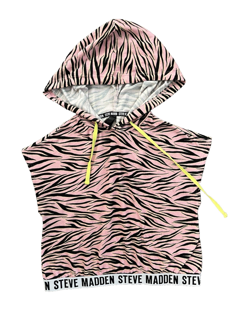 Women's Steve Madden BEST FIT S (SEE MEASUREMENTS) Zebra Pink Sleeveless Hoodie